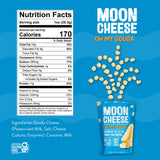 Moon Cheese comparación de tamaño junto a una regla para escala precisa