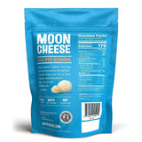 Moon Cheese comparación de tamaño muestra porción portátil y práctica