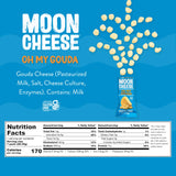 Moon Cheese porción individual abierta lista para llevar y comer