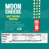 Moon Cheese detalle de textura crujiente Pepper Jack que conserva sabor