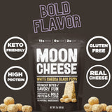 Moon Cheese textura en primer plano destacando el crujiente y sabor concentrado
