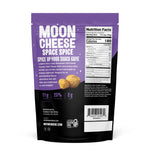 Moon Cheese primer plano textura crujiente, evidencia proteína y sabor