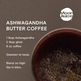 Moon Juice cucharilla con polvo de ashwagandha lista para añadir a bebidas