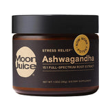 Moon Juice envase frontal de Ashwagandha KSM-66 mostrando diseño y tamaño