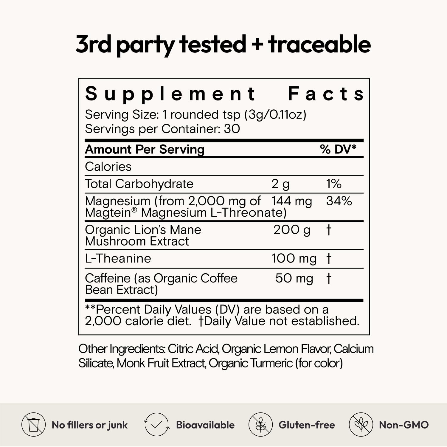 Moon Juice primer plano del polvo sabor limón con textura fina y mezcla rápida