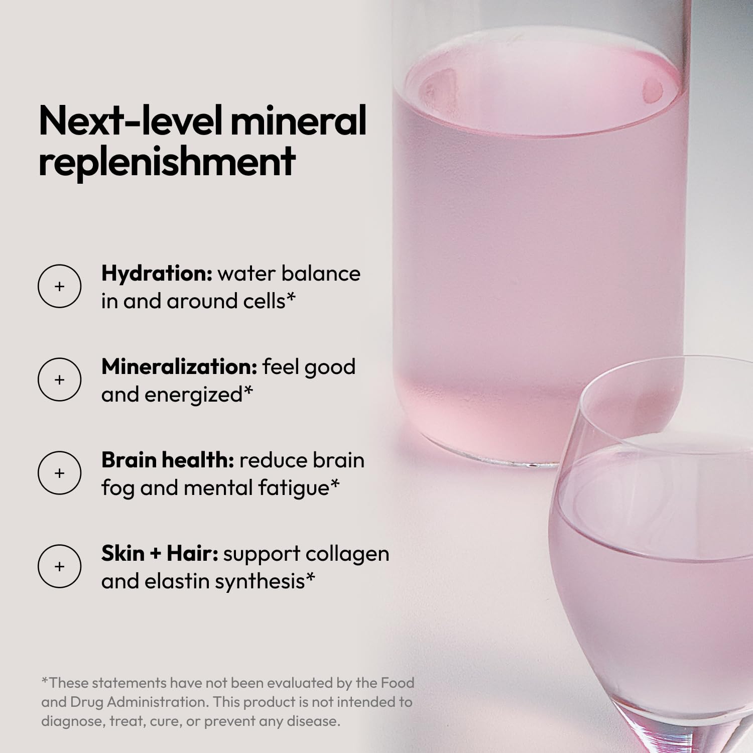 Detalle de la etiqueta Moon Juice con lista de minerales trazables y limpio perfil
