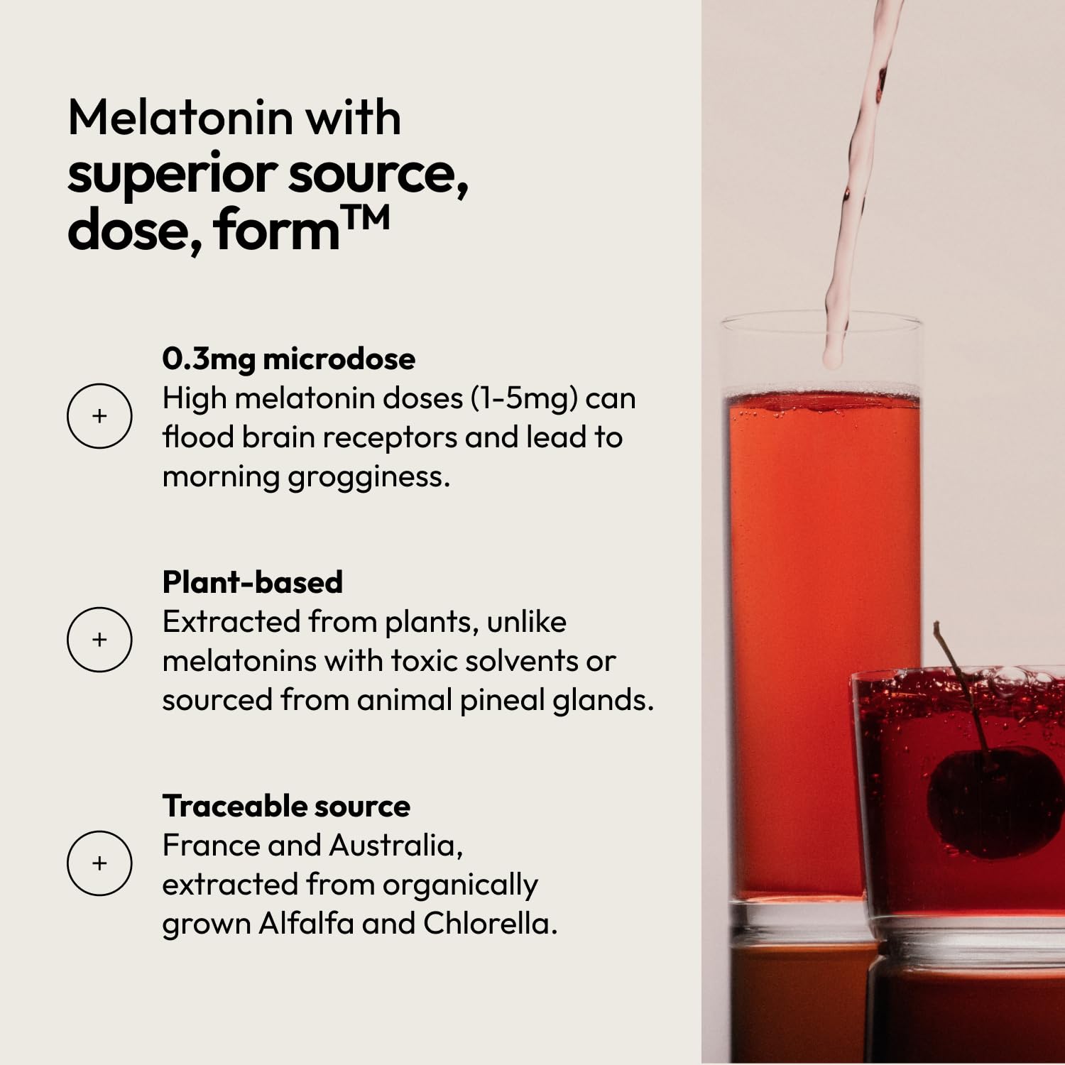 Moon Juice polvo disuelto en agua listo para beber antes de dormir
