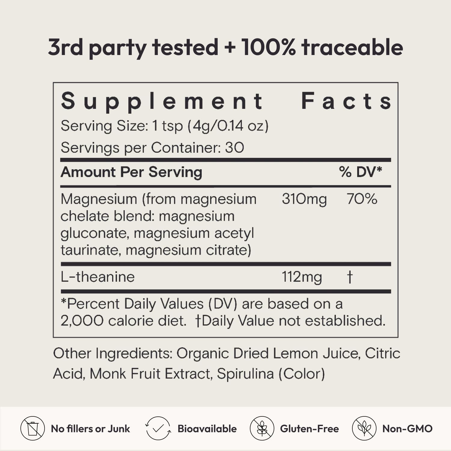 Moon Juice cucharita con polvo Magnesi-Om para dosificación precisa