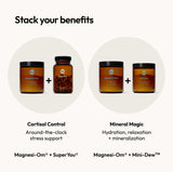 Moon Juice primer plano de ingredientes clave mostrando variedad de magnesio