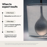 Moon Juice etiqueta con lista de ingredientes y triple magnesio visible