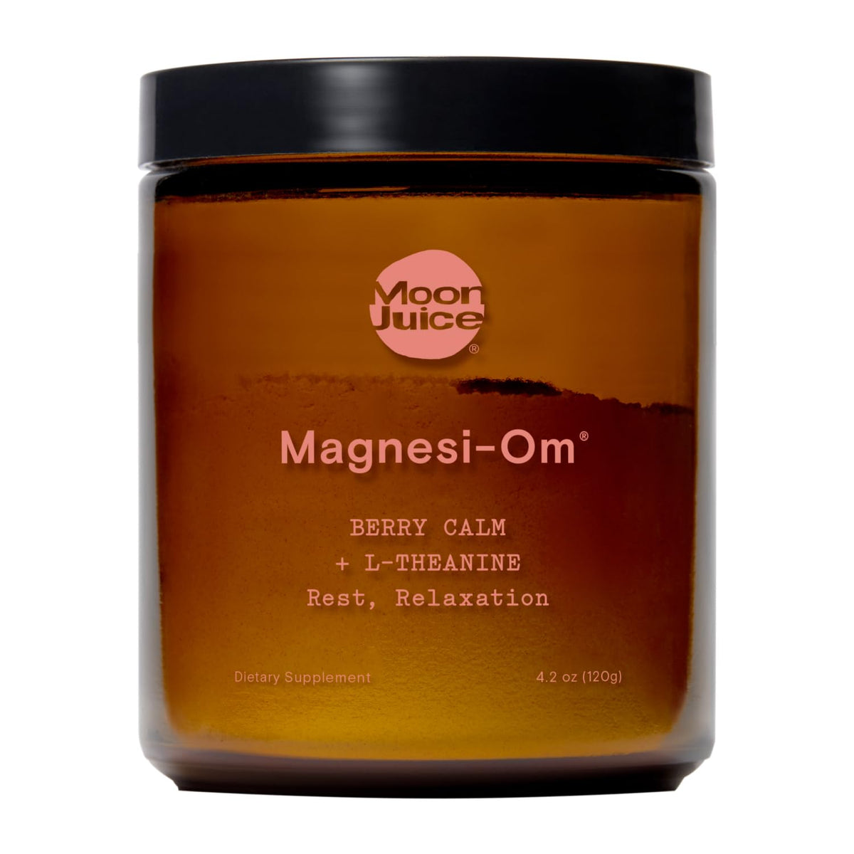 Moon Juice empaque frontal mostrando presentación de 4.2oz y beneficio relajante