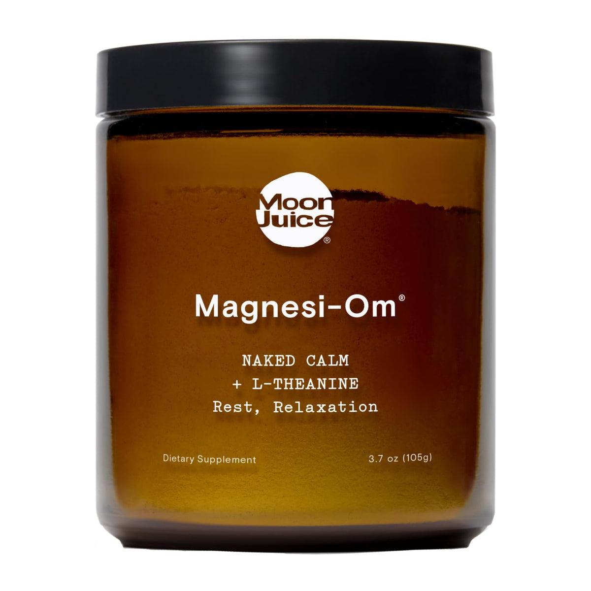 Moon Juice envase frontal mostrando el producto y beneficios relajantes