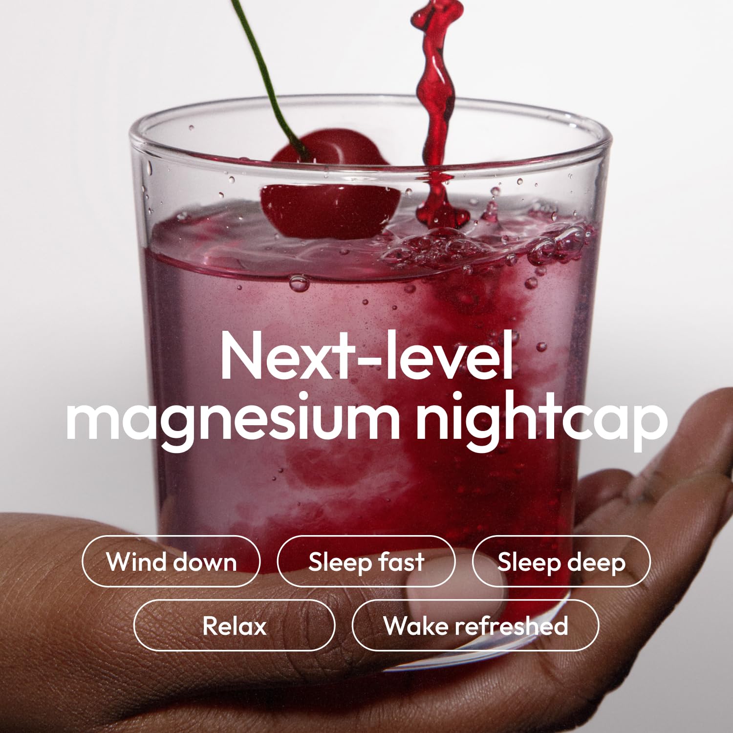 Moon Juice enfoque en cerezas que evoca sabor natural sin azúcar