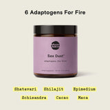 Moon Juice Sex Dust etiqueta con lista de ingredientes y transparencia