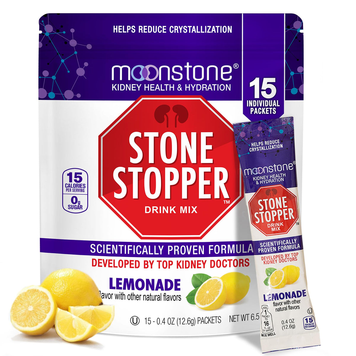Moonstone empaque frontal mostrando el diseño y facilidad de uso