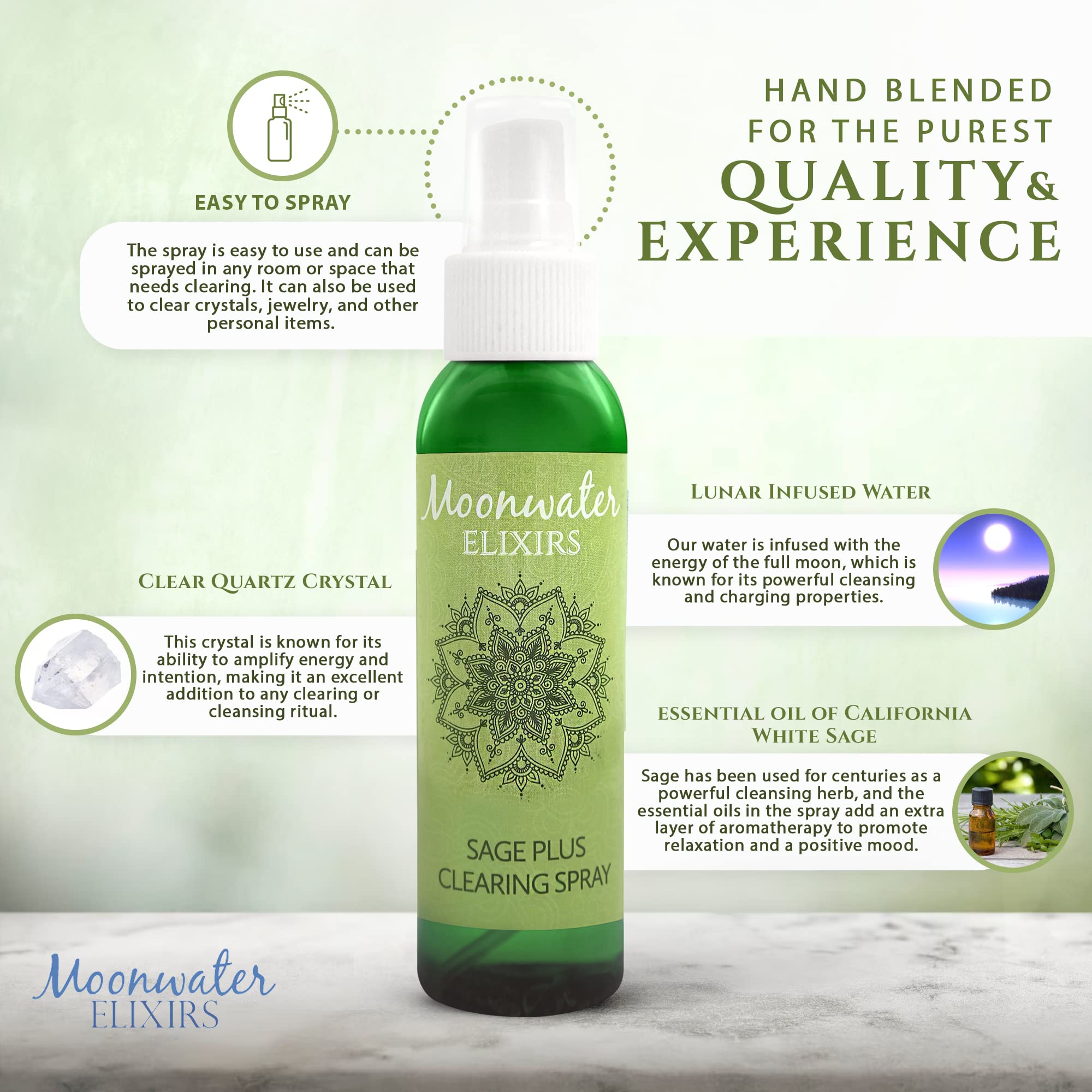 Moonwater Elixirs etiqueta detallada con beneficios energéticos visibles