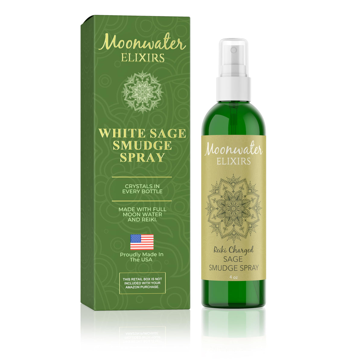 Moonwater Elixirs botella frontal mostrando etiqueta y tamaño práctico