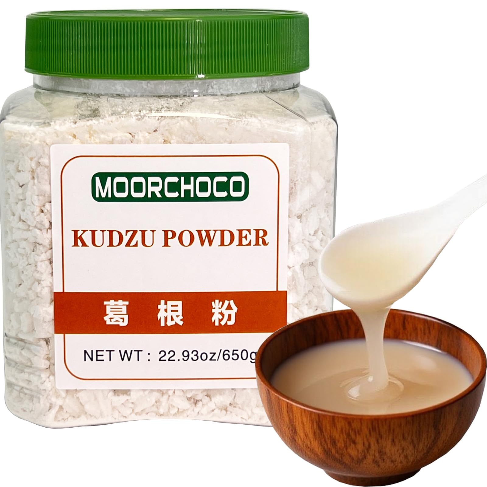 MOORCHOCO paquete frontal mostrando 650 g y pureza del producto