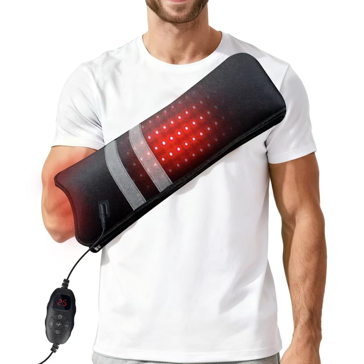 Morespond guante frontal con LEDs mostrando diseño ergonómico y comodidad