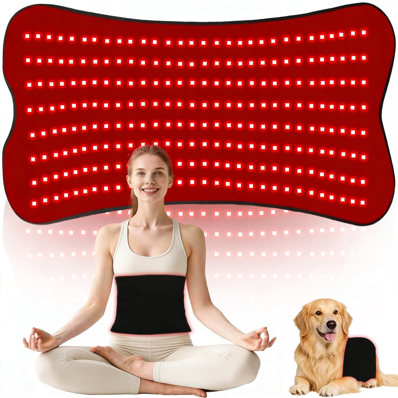 Morespond tapete frontal mostrando LEDs y cobertura corporal para comodidad