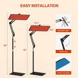 Morfone detalle del soporte ajustable de aluminio que facilita enfoque y altura