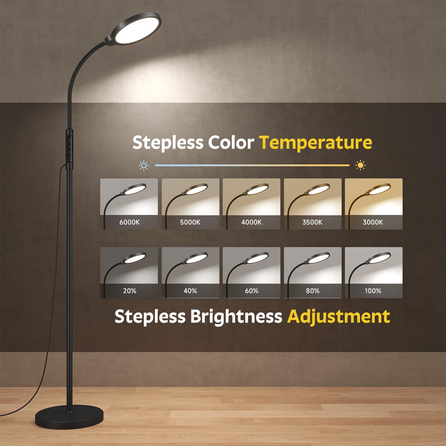 Morfone demostración de las 5 temperaturas de color ajustables