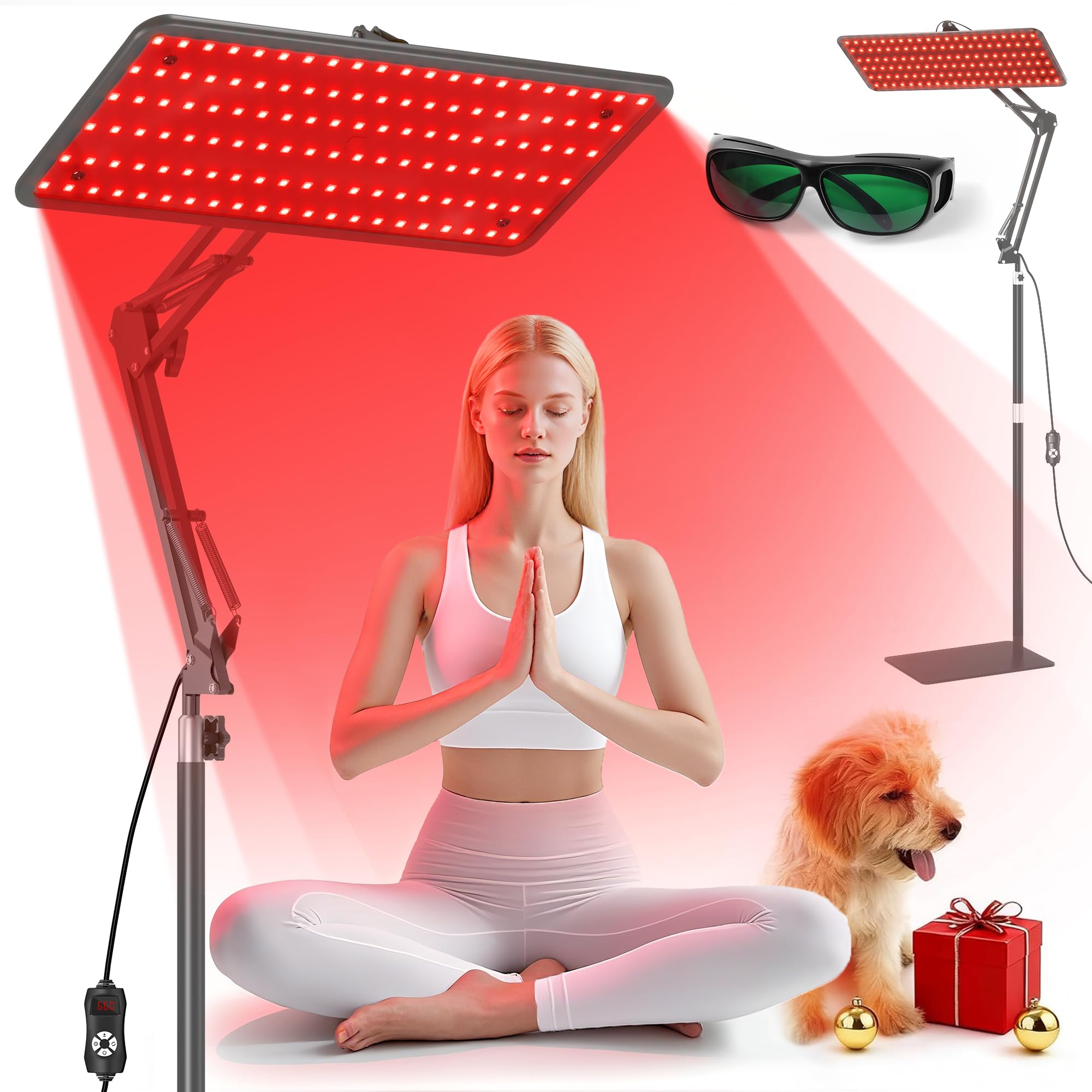 Morfone panel frontal mostrando LEDs tri‑onda para tratamientos faciales y corporales