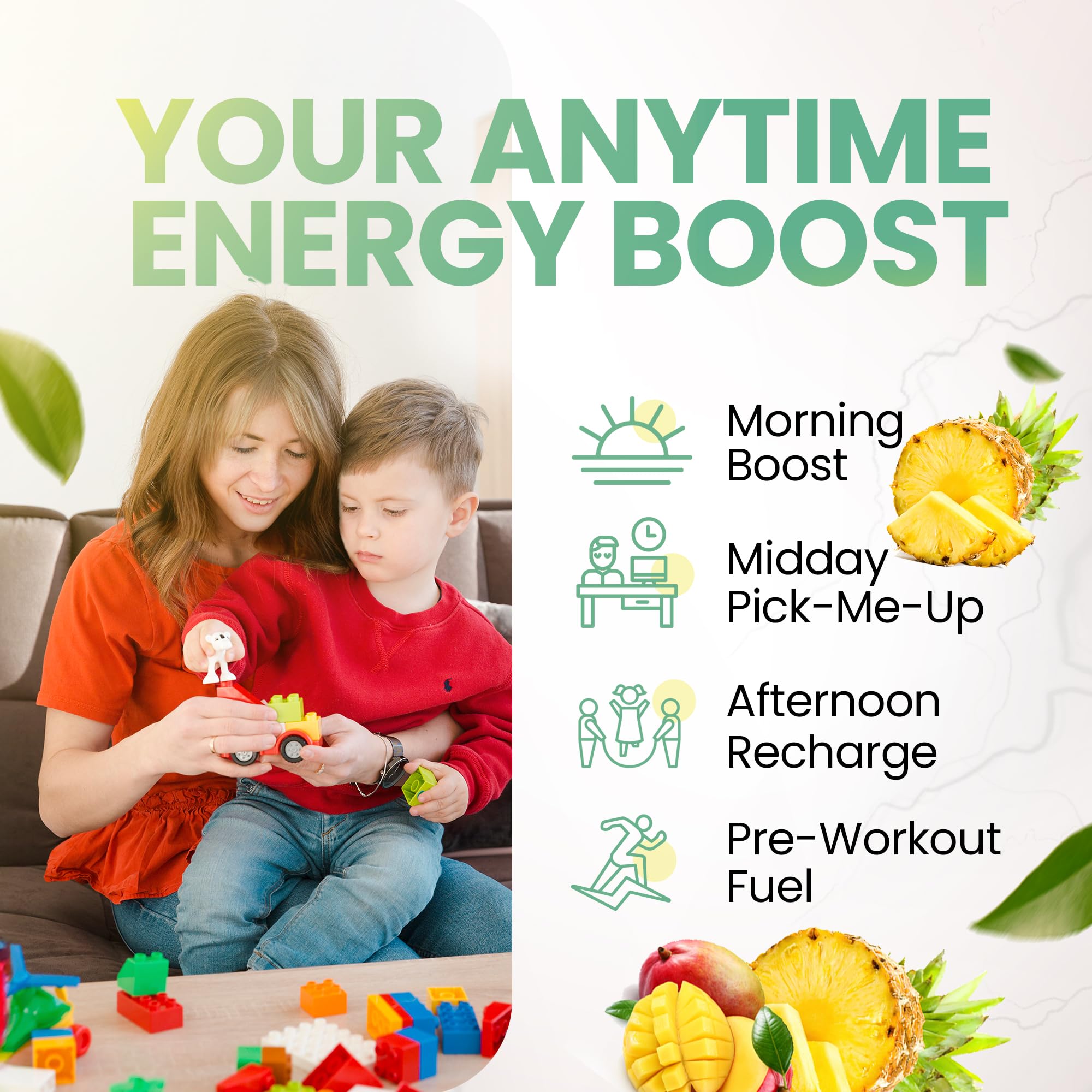 Morning Buzz junto a una regla y teléfono para comparar tamaño del envase y portabilidad
