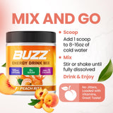 Morning Buzz etiqueta de ingredientes, lista de 18 vitaminas y información clara