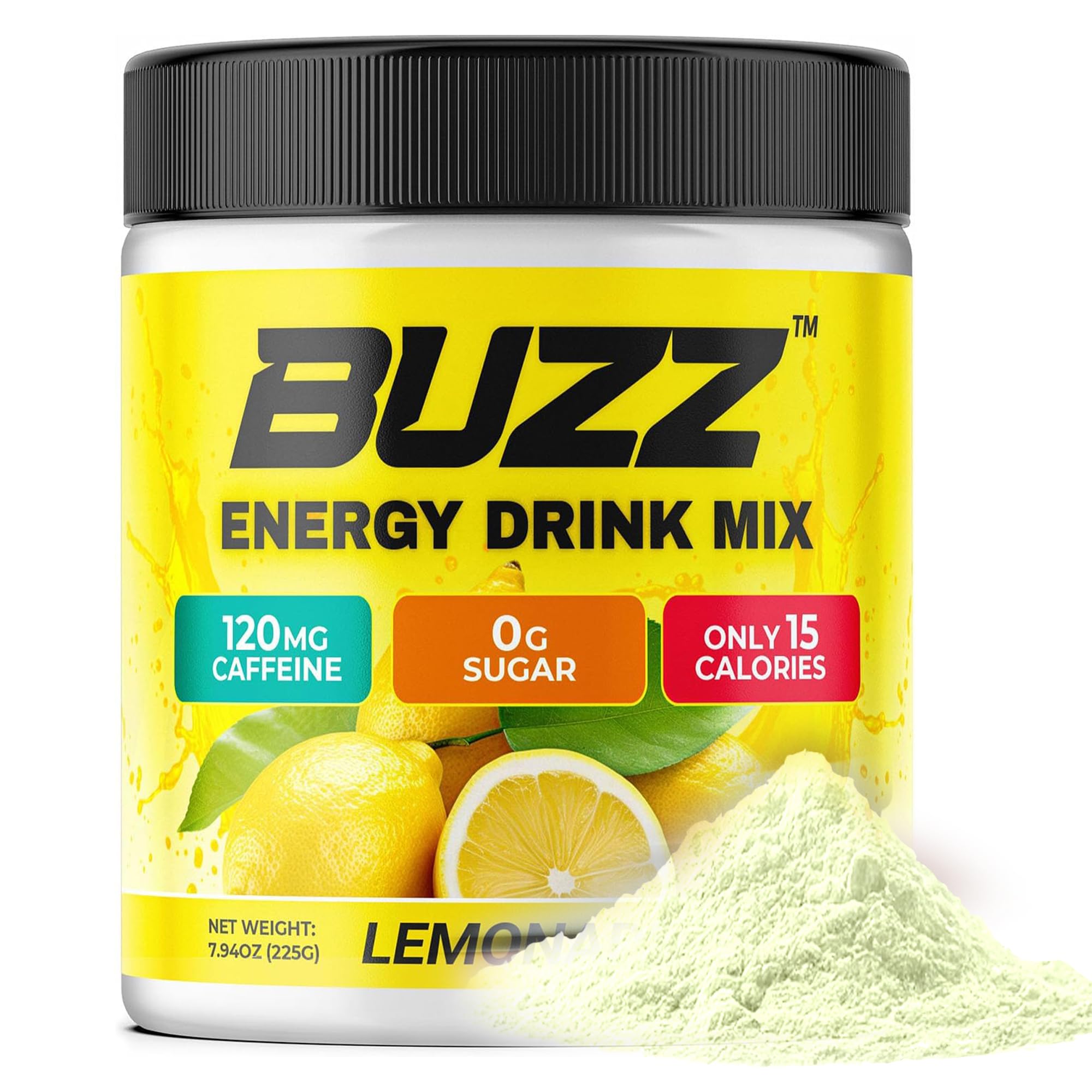 Morning Buzz etiqueta con lista de 18 vitaminas y sin colorantes