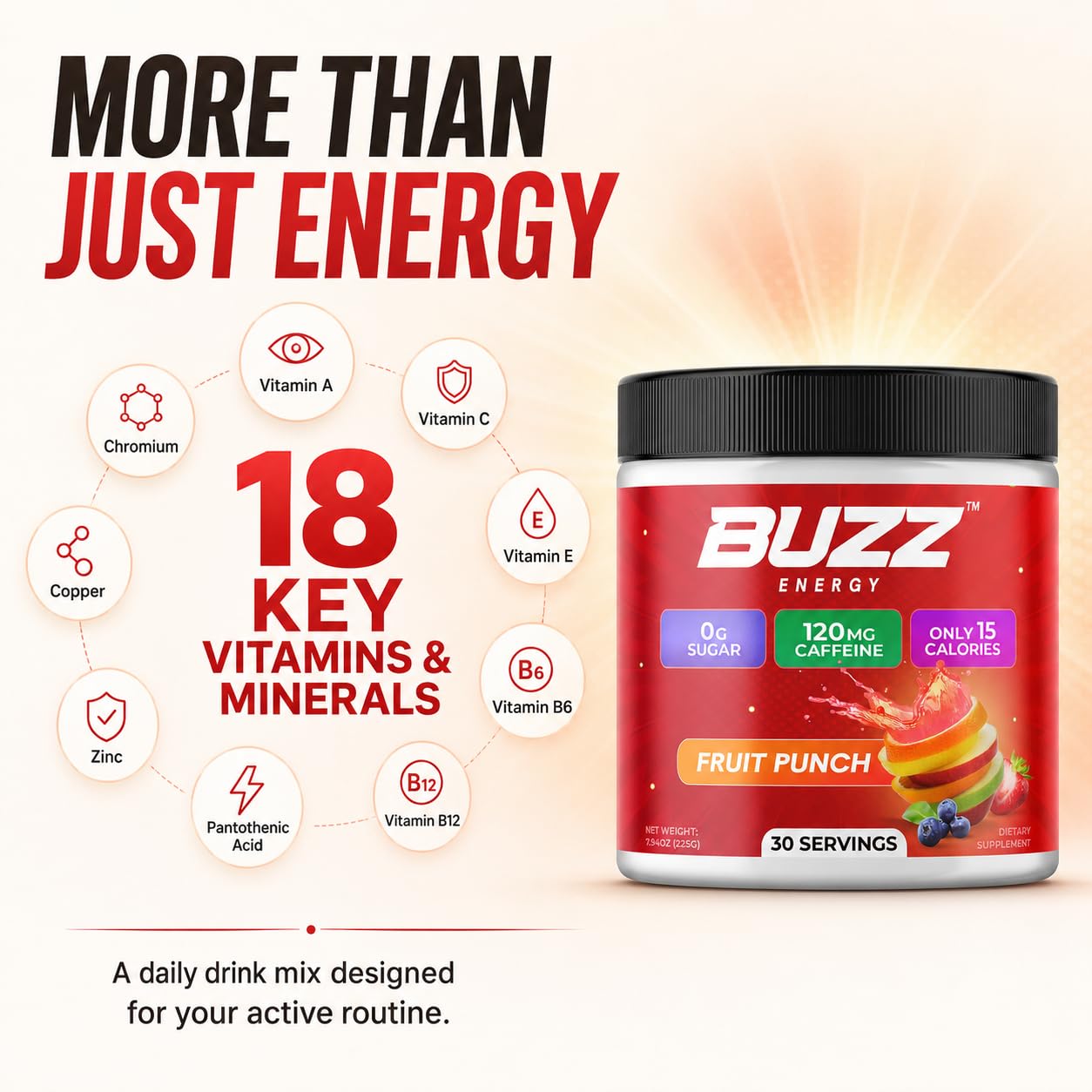 Atleta usando Morning Buzz antes de entrenar, impulso pre-entreno sin nervios