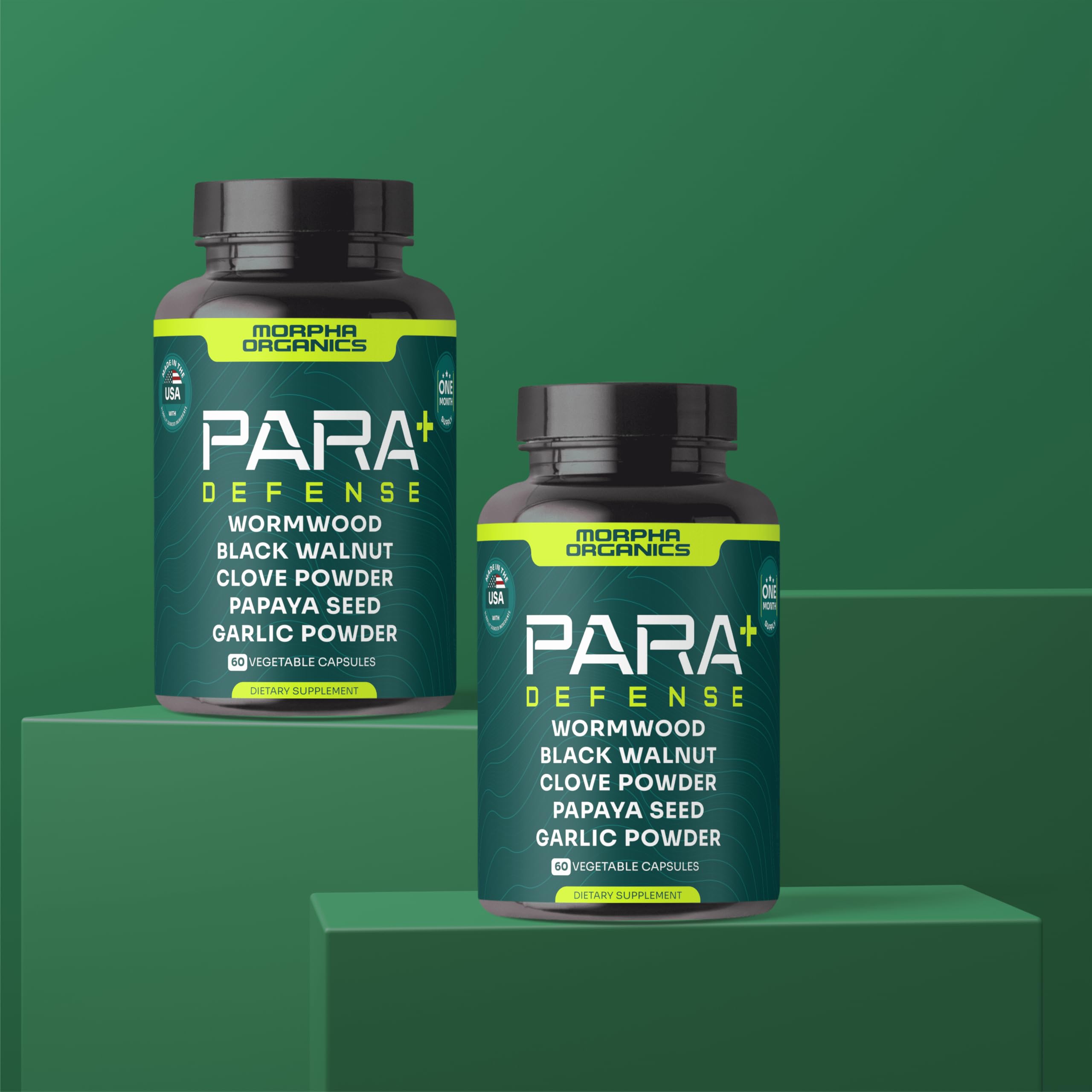 Morpha Organics comparación de tamaño de cápsula para referencia visual