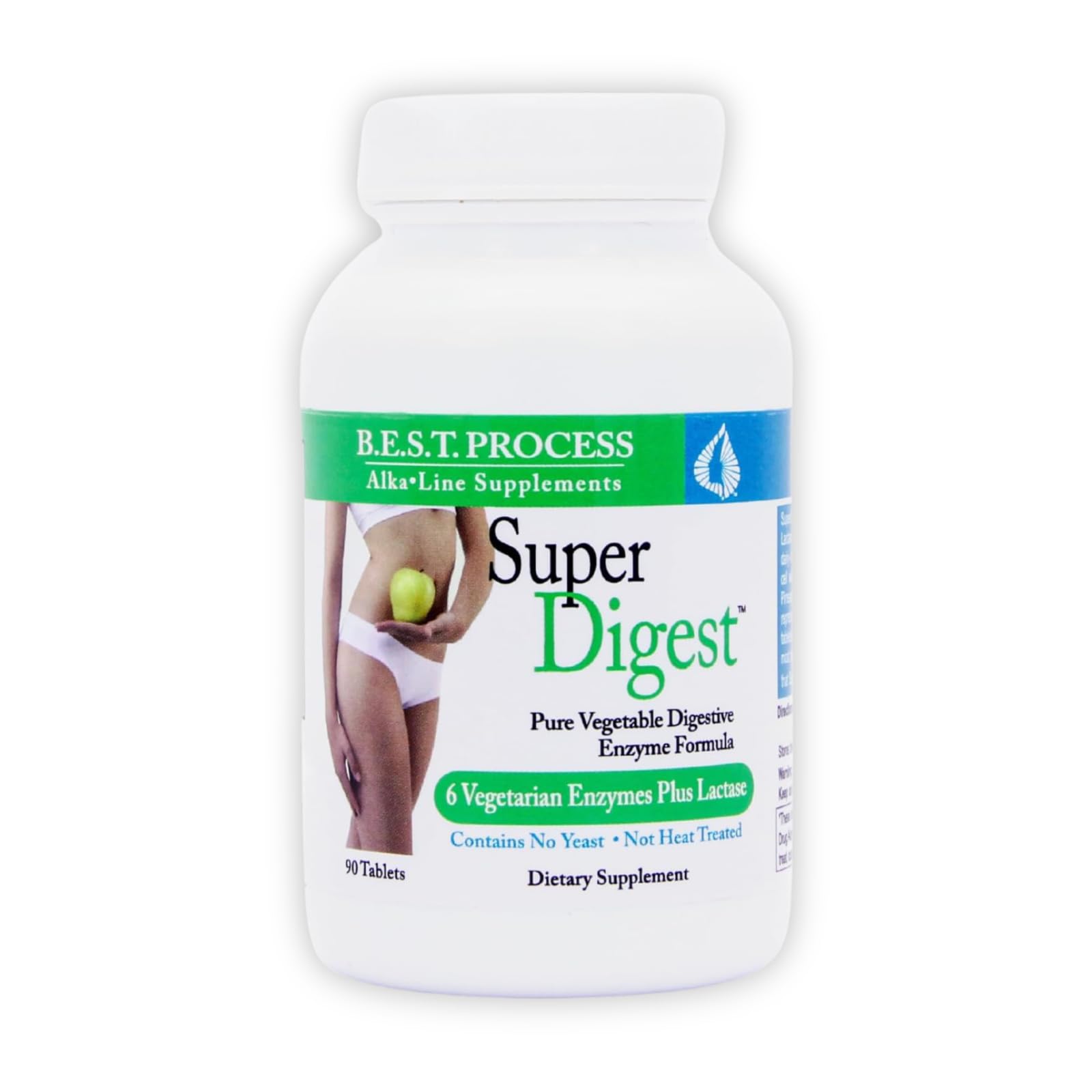 Morter HealthSystem SuperDigest vista frontal con botella y etiqueta clara, beneficio digestivo