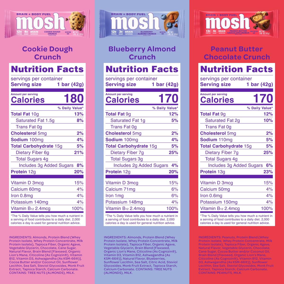 MOSH barra en mano lista para comer, ventaja de portabilidad