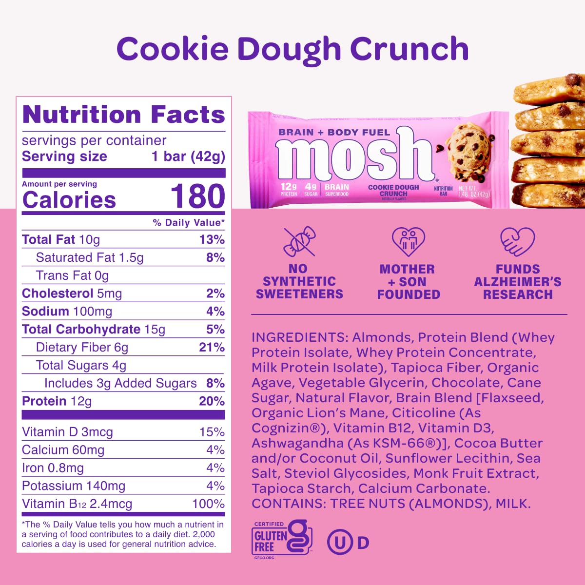 MOSH ingredientes clave como Lion’s Mane y omega-3 para enfoque