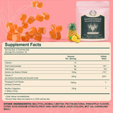Mosslly etiqueta nutricional destacando probiótico y vitamina C