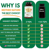 Mother Nature Organics sello de pruebas de terceros y certificaciones