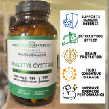 Mother Nature Organics frasco abierto con cápsulas visibles para cantidad por bote