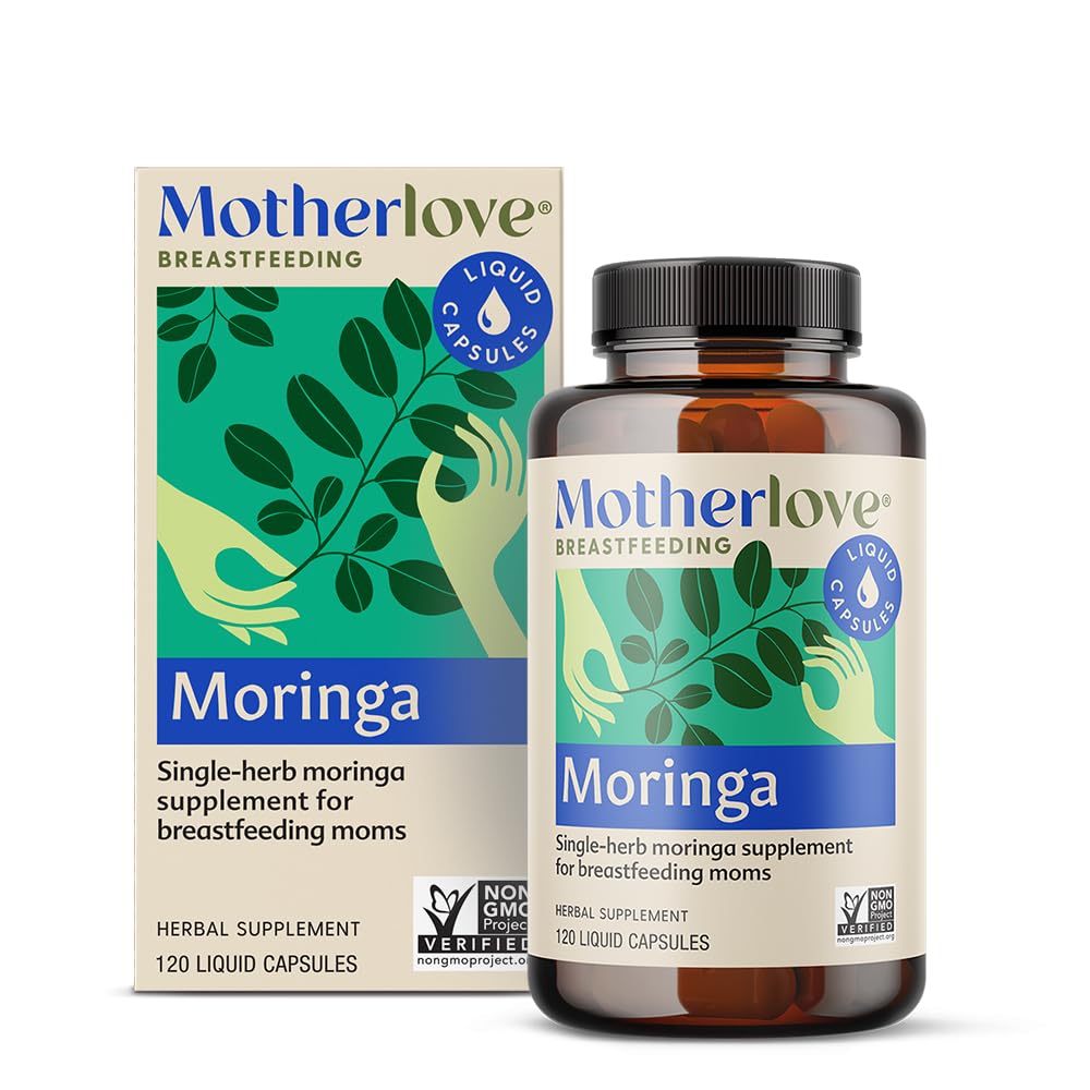 Motherlove moringa frente del empaque, presentación clara y beneficios para la lactancia