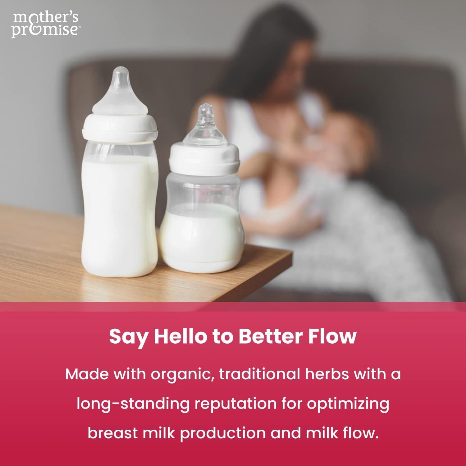 Mother's Promise etiqueta con ingredientes y control de calidad garantizado