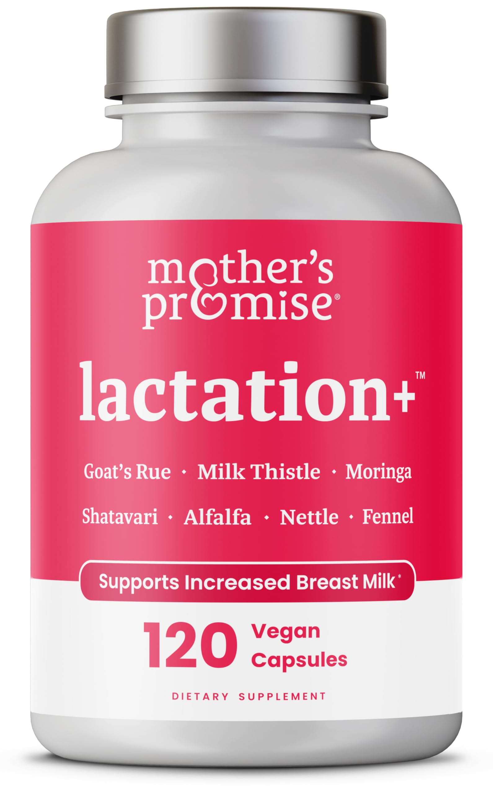 Mother's Promise frente del envase mostrando 120 cápsulas y duración beneficiosa