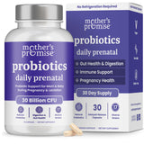 Mother's Promise frontal del envase que destaca 30B CFU y 17 cepas, claridad de uso