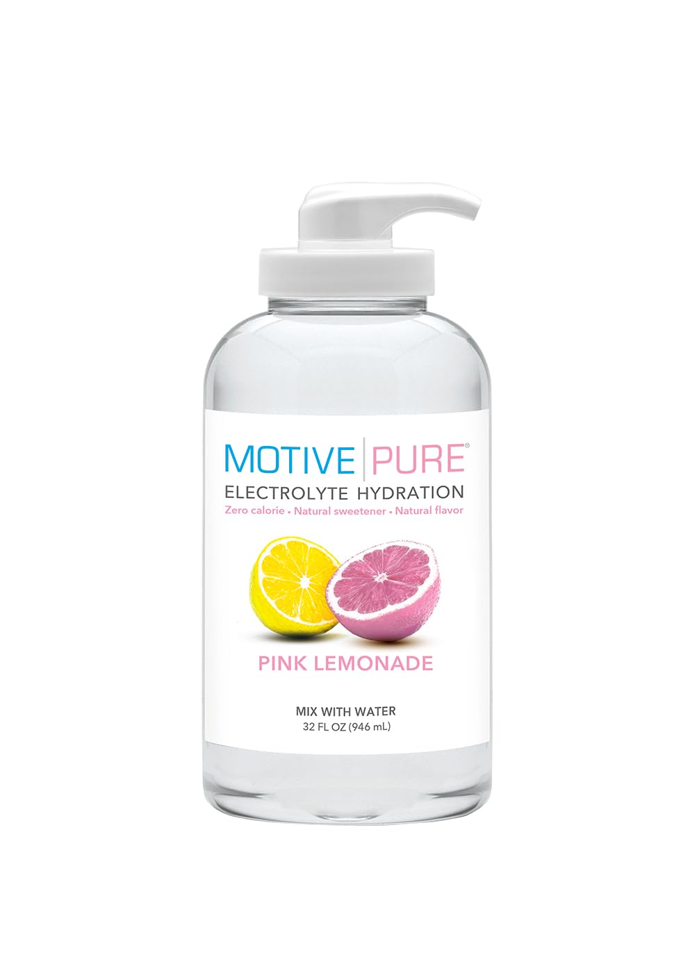 MOTIVE PURE frasco principal mostrando diseño y conveniencia