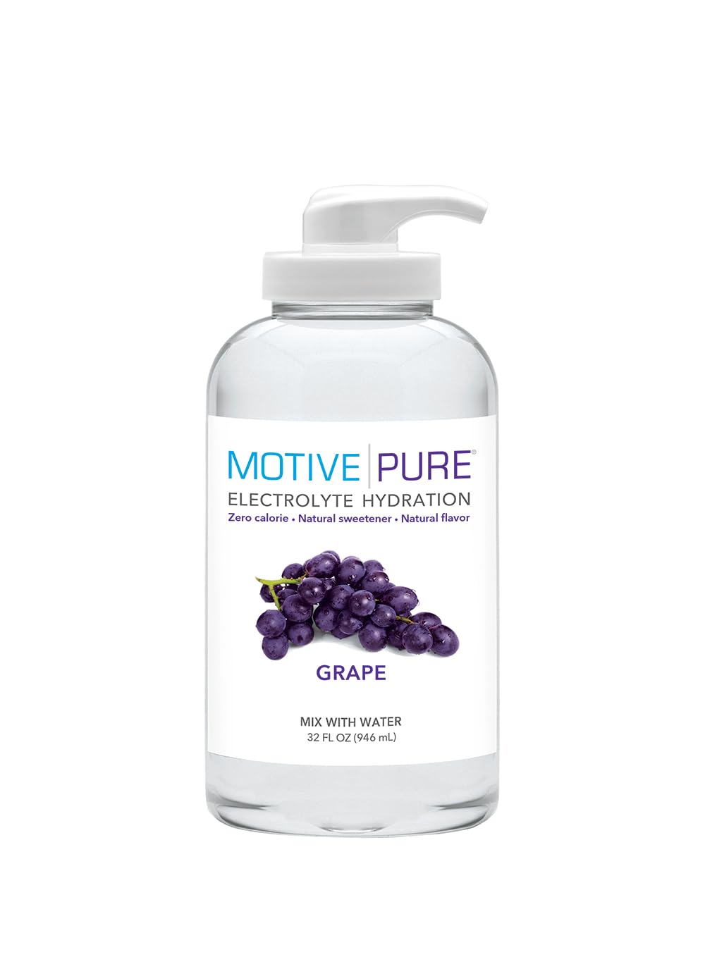 MOTIVE PURE frente del envase mostrando etiqueta clara y rinde 32 porciones