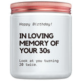 MOTVZC vela frontal con etiqueta de 40.º cumpleaños, regalo llamativo