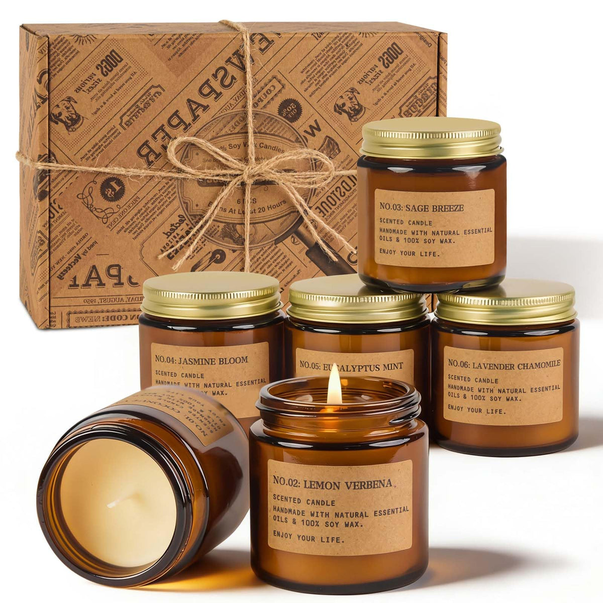 MOULENGGU pack frontal de seis velas veraniegas, ideal para regalar