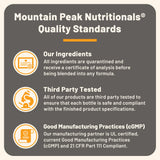 Mountain Peak Nutritionals etiqueta nutricional con información de ingredientes y uso seguro