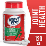 Move Free tabletas apiladas que muestran recubrimiento fácil de tragar y comodidad