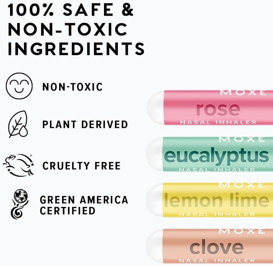 Etiquetas MOXE con lista de ingredientes y pureza, transparencia y seguridad del producto