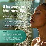 MOXE spray en ducha liberando vapor aromático para sensación vigorizante